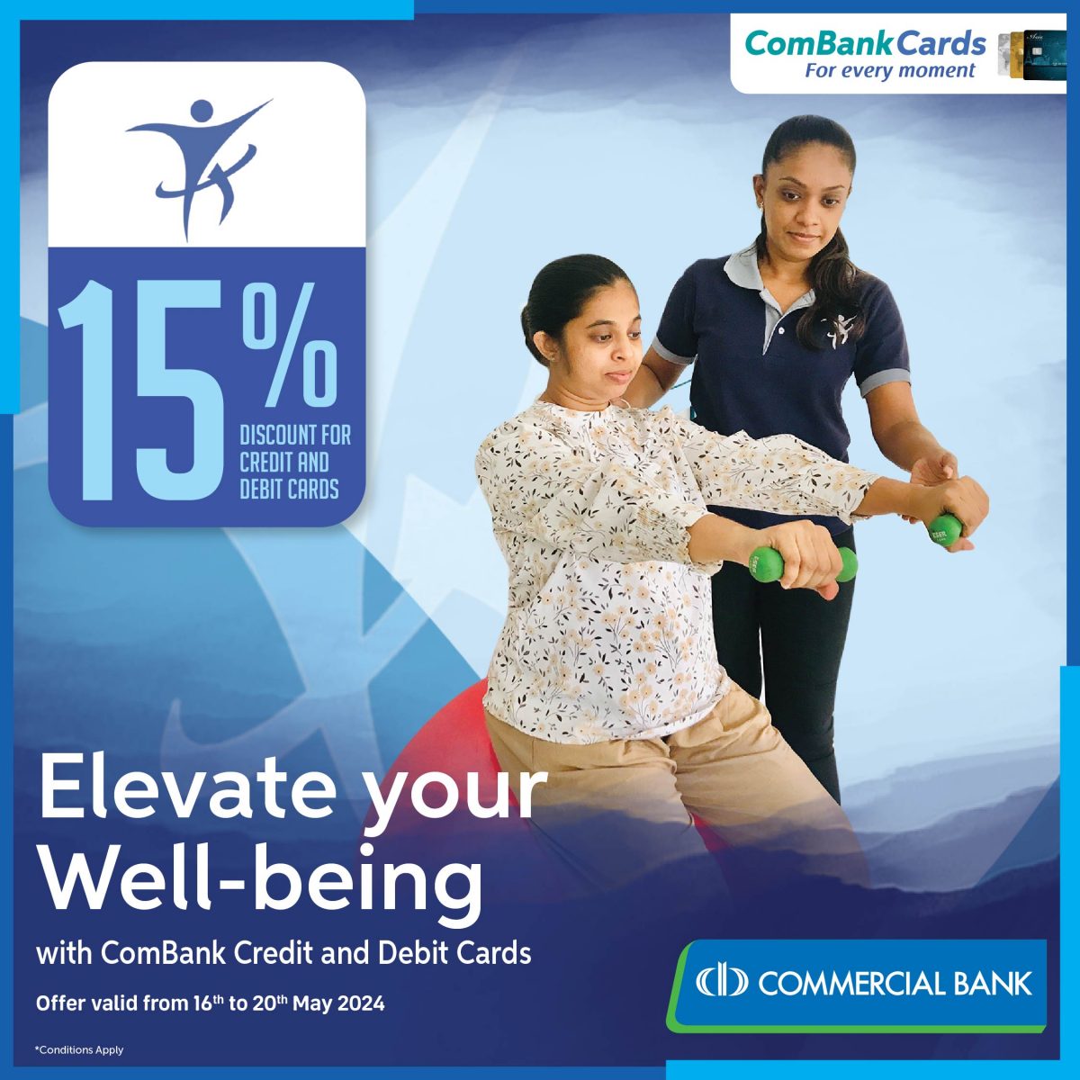 Turn Every Moment into Wellness with your Com Bank Cards